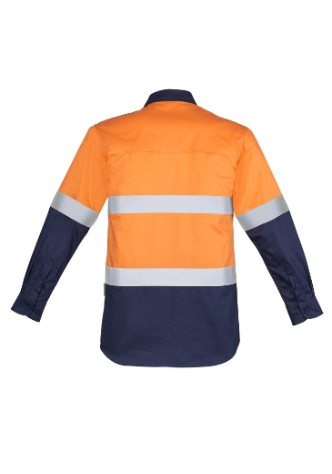 Picture of Syzmik, Mens Hi Vis Closed Front L/S Shirt - Hoop Taped